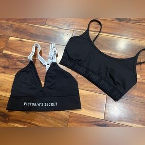 Victoria's Secret Black Sports Bra Seamless Light Wear Duo S XS